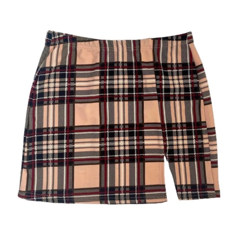 SHEIN Tartan Mini Bodycon Skirt Womens L